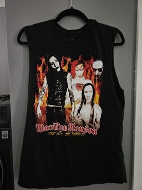 Black Marilyn Manson Muscle Band Tee